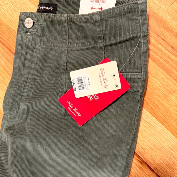 NWT Lucky Brand Stevie high-rise flare corduroy, fairytale green size 10/30 - Picture 3 of 10